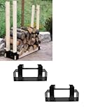 Brennholzregalhalter, 2 Stück, for den Außenbereich, frei gestaltbar, Brennholz-Lagerregalhalterungssatz, Eisen-Kaminholz-Lagerhalter mit einstellbarer Länge