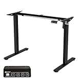 ERGOMAKER Höhenverstellbarer Schreibtisch Gestell mit Memory-Funktion und Soft-Start/Stop, 2-Fach-Teleskop Höhenverstellbarer Schreibtisch Elektrisch Tischgestell (Schwarz)