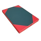 NiroSport Turnmatte Gymnastikmatte 100 x 70 x 8cm Grün/Rot Weichbodenmatte für Gymnastik Sportmatte für Turnhallen – hautfreundlicher Fitnessmatte aus abwaschbarem Kunstleder