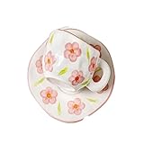 WOSHImeinvYE Kaffeetasse Kreative unregelmäßige Keramik Hand Pinch Becher kleine Untertasse Set exquisite Nachmittagstee Damen Kaffeetasse Untertasse Tee-Set Becher(D)