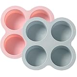 Silikon-Eierbissformen, 2 Stück, 4 Mulden, antihaftbeschichtet, wiederverwendbar, Silikon-Muffinblech, hitzebeständig, Luftfritteuse, Eierformen, DIY Cupcake-Pfanne, sichere Muffinform zum Backen i