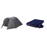 High Peak Kuppelzelt Nevada 3, Campingzelt mit Vorbau, Iglu-Zelt für 3 Personen, doppelwandig & Intex Luftbett, 64765, bunt, 203 x 152 x 25 cm (Set)