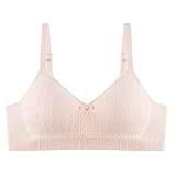XINYUNZU Teenager BH für Mädchen Atmungsaktive BH mit Nahtlose Gefütterte und Verstellbare Träger Bralette Ohne Bügel Leichtes Bustier Top Bequemer Unterwäsche für Alltag Rosa 15 Jahre
