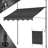 KESSER® Klemmmarkise mit Handkurbel Balkon | Balkonmarkise ohne Bohren | Markise UV-beständig höhenverstellbar & wasserabweisend | Sonnenschutz für Balkon Terrasse & Garten, Terrassenüberdachung 350cm