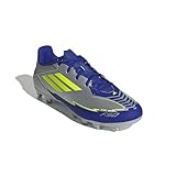 adidas Unisex F50 Club Football Boots FG/MG Fußballschuhe, Silver met./solar Yellow/Lucid Blue