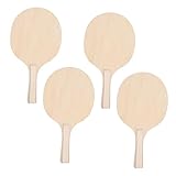 Toddmomy 4 Stück Schläger-Set Paddel-Ball-Spiel Strandpaddel Paddelschläger Beach-Paddle-Ball Badmintonschläger Paddelball Holz Brown