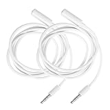 KICHOUSE 2 Stück Audio Verlängerungskabel Weiß Hochwertiges Kopfhörerkabel mit Verschleißfestem Stecker Signalverlustfrei für Kopfhörer und Audiogeräte