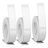 FIGGRITID Weißes Etikettenpapier für D11 D110 D101 Etikettendrucker 3 Rollen Weiß 12x40mm Wasserdicht, Selbstklebendes Band, Strapazierfähig