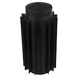 Ofenrohr Rauchrohr Kaminrohr Bogen Knie 45° 90° Doppelwandfutter Abgaswärmetauscher Radiator Wandrosette Stahlrohr Schwarz 2mm (Abgaswärmetauscher, 120mm)