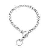 Silbernes Würgehalsband für mittelgroße Hunde, Metall schlupf Hundekettenhalsbänder Heavy Duty Ausbildung Martingal Hundehalsbänder für XXS XS Klein Mittel Groß Rasse Haustiere Boys Girls, M