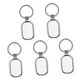 Gatuida 5 Stück Teiliges Metall Schlüsselringe Sublimationsrohlinge Oval DIY Foto Schlüsselanhänger Schlüsselhalter zum Individuellen Gestalten und Personalisieren