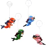 ZHjuju Aquarium Dekoration,4 Stück Aquarium Taucher Deko Aquarium Taucher Ornament Netter Kleiner Taucher Schwimmende Aquariendekorationen für alle Arten von Fischen und Aquarien, Schwimmbecken