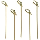 Papstar Fingerfood-Spieße / Holzspieße 'Knoten' (250 Stück) 6 cm, Naturholzspieße aus Bambus mit originellem Knoten, für Fingerfood, kleine Snacks und Antipasti, originelles Design #16769