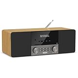 TechniSat DIGITRADIO 3 ASA – Stereo DAB+ Kompaktanlage mit Automatic Safety Alert (UKW, CD‑Player mit Resume, Bluetooth, USB, AUX-In, Kopfhöreranschluss, OLED‑Display, Radiowecker, 20  W RMS) Eiche