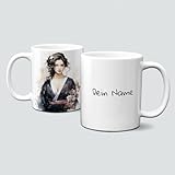 online-hut - Tasse - Kaffeebecher - Floral - Aquarellblüten - Flower - Illustration - Asian - Portrait - Watercolor - Personalisiert - Namenstasse - Motivtasse - Geschenkidee - LT-1291