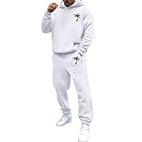 Generisch Jogginganzug Herren Sportbekleidung Trainingsanzug Herrens Einfarbig Hoodie Mit Kapuze Langarm Mit Taschen Hausanzug,Hausanzug Herren Kuschelig,Fitness/Fußball