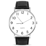 OFFCUP Armbanduhr Herren, Analog Quarz Uhr für Herren Uhren, Herrenuhr mit Lederarmband, Minimalist Uhr für Männer mit Großem Zifferblatt, Klassische Herren Business Uhr Leicht zu Lesen