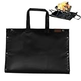 Feuerfeste Campingmatte, hitzebeständige Feuerschalenmatte, 68 x 47 cm, tragbare Brennholz-Aufbewahrungstasche, wasserdichte Grill-Schutzmatte für Outdoor-Camping, Picknick, Wandern