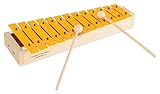 Classic Cantabile GS-13 Glockenspiel - Kleines Alt-Glockenspiel für Kinder - 13 Töne in C-Dur - Holzrahmen - Inkl. EIN Paar Holz-Schlägel - Orange