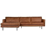 Eckgarnitur Rodeo Leder Cognac Couch Sofa Ecksofa Ledercouch Longchair Links