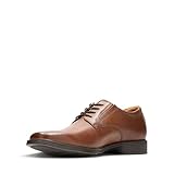 Clarks Herren Tilden Plain Derbys, Dark Tan Leather, 43 EU