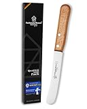 Fachwerk Buckelsmesser mit Wellenschliff – 1x Brötchenmesser aus Solingen – Frühstücksmesser mit Buchenholzgriff – Made in Germany