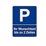 Parkplatzschild mit Wunschtext und individueller Gravur - Hinweis Schild aus Kunststoff für Ihren Parkplatz in verschiedenen Größen und Bohrungen - bis zu 2 Zeilen möglich