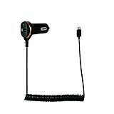 LogiLink PA0147 USB KFZ Netzteil mit Micro USB Kabel (1x USB-Port und Spiralkabel) 10,5W schwarz