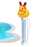 Walopola Schwimmender Pooltemperaturmesser, schwimmender Pooltemperaturmesser | Leicht ablesbare Entenwassertemperaturanzeige | Teichtemperaturmesser, schwimmende Ente, Wassertemperaturmesser für,