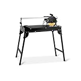 EBERTH Fliesenschneidmaschine Nass, Elektrisch 800 Watt Leistung, 620mm Schnittlänge, Nassschneider mit Tisch, Pumpe und optischem Laser, Elektrischer Fliesenschneider mit Ø 200mm Diamanttrennscheibe