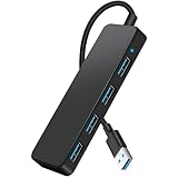 USB Hub 3.0, 4-Port USB Verteiler, Ultra Slim 5Gbps USB Mehrfachstecker, USB-Hubs Splitter für MacBook Pro/Air, iMac, Surface Pro, XPS, PC, Stick, Maus, Drucker, Tastatur, Dell, HDD und Mehr