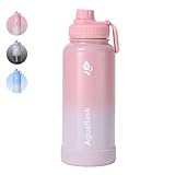 ice drop Edelstahl Trinkflasche - 540ml, 980ml,1,2L, Kohlensäure Geeignet, BPA-Frei, Thermosflasche, Auslaufsichere Isolierflasche für Kinder,Sport,Fitness