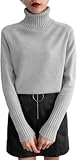 JJzex Damen Kaschmir Strickpullover Herbst Winter Rollkragen Langarm Pullover Female Pullover, grau, XL