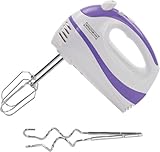ROYALTY LINE, Handmixer 300 W RLHM250T3 – 5 Geschwindigkeitsstufen, Edelstahlzubehör, ergonomisches Design, ideal zum Backen und Kochen, weiße Farbe, 18/10 Steel
