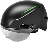 Alpina Altona - Extrem Leichter, Beleuchteter & Belüfteter Fahrradhelm Mit Hochwertigem Visier Für Erwachsene, Black matt, 57-62 cm