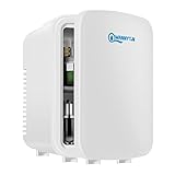 WANNYTON Mini Kühlschrank 4 Liter / 6 Dosen, Tragbarer Kleiner Kühlschränke mit Kühl- und Heizfunktion, Getränkekühlschrank für Zimmer Auto Büro, AC 220-240 V, DC 12 V, Weiß