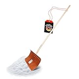 SHW-FIRE | Schneeschieber mit 55cm Schaufel und 150 cm Ovalstiel, Schaufel aus salzbeständigem, kunstharzgebundenem Pressholz Premium Schneeschaufel mit Klemmfix-System | Made in Germany