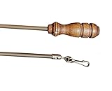 Generisch 2 Stück Schleuderstab walnuss braun Holzgriff mit Karabinerhaken / 100 cm