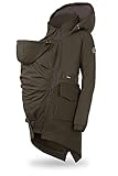 fun2bemum 5in1 PARKA Softshell Mantel,Coat,Umstandsjacke, FRONT/BACK Baby Tragejacke, Multifunktion KHAKI (S)