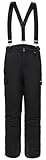 BenBoy Herren Skihose Gefüttert Warm Abnehmbaren Softshellhose Winddicht Wasserdicht Schneehose Hosenträgerhose mit Verstellbarer Träger Snowboardhose Outdoorhose Winter HXK7997M-Black1-L