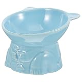 Levemolo Keramiknapf für Haustiere pet Water Bowl pet Bowl Keramik katzennapf Keramik Katzenfutterschüssel cat Bowls Erhöhte, geneigte Futternäpfe für Katzen Erhöhter Futternapf Sky-Blue