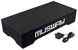 Musway MF210A - AKTIVES SUBWOOFER-System IN FLACH-BAUWEISE (DOWNFIRE) MIT 25 cm (10“) SUBWOOFER UND PASSIVMEMBRAN | INTEGRIERTER VERSTÄRKER MIT 800 Watt max.