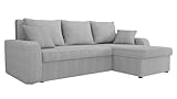 Mirjan24 Ecksofa Kristofer Cord, Design Eckcouch, Couch mit Schlaffunktion, Zwei Bettkasten, Wohnlandschaft, Bettfunktion L-Form Sofa, Ottomane universell (Poso 110)