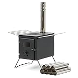 CampFeuer Zeltofen | 54,5 x 38,5 x 259,5 cm | schwarz | Tragbarer Holzofen für Camping, Outdoor, Zelt | Zeltheizung Camping, Zeltofen Holz, Tent Stove, Zelt Ofen Outdoor, Outdoorofen, Campingzubehör