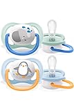 Avent Ultra Air Animals Succhietto Elefant/penguin Maschio 0-6 Mesi 2 Pezzi