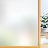 rabbitgoo Fensterfolie Blickdicht Sichtschutzfolie Fenster Selbsthaftend, Milchglasfolie Statisch Haftend 44,5 x 200 cm ohne Klebstoff Folie Sichtschutz Anti UV für Zuhause Büro Matt