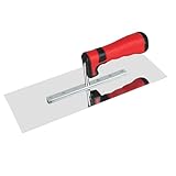 EXLECO 430 Edelstahl Glättekelle mit Softgriff, Traufel 28x11cm Spachtel Kelle Putz glatt Maurerkelle, Putzkelle, Stukkateurkelle, Spachtel Werkzeug zum Verputzen, Glätten, Spachteln, Streichputz