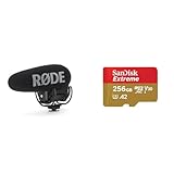 RØDE VideoMic Pro+ Premium Shotgun-Mikrofon für die Kamera mit Hochpassfilter & SanDisk Extreme microSDXC UHS-I Speicherkarte 256 GB + Adapter