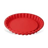 Dr. Oetker 1253 Obstkuchenform Ø 28 cm Flexxibel, Obsttortenform aus Silikon, Tortenbodenform für eindrucksvolle Kreationen, hochwertige Silikon-Kuchenform, Menge: 1 Stück, Rot