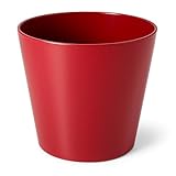 Blumentopf aus Steingut, für den Innen- und Außenbereich geeignet, Rot 12 x 10 cms